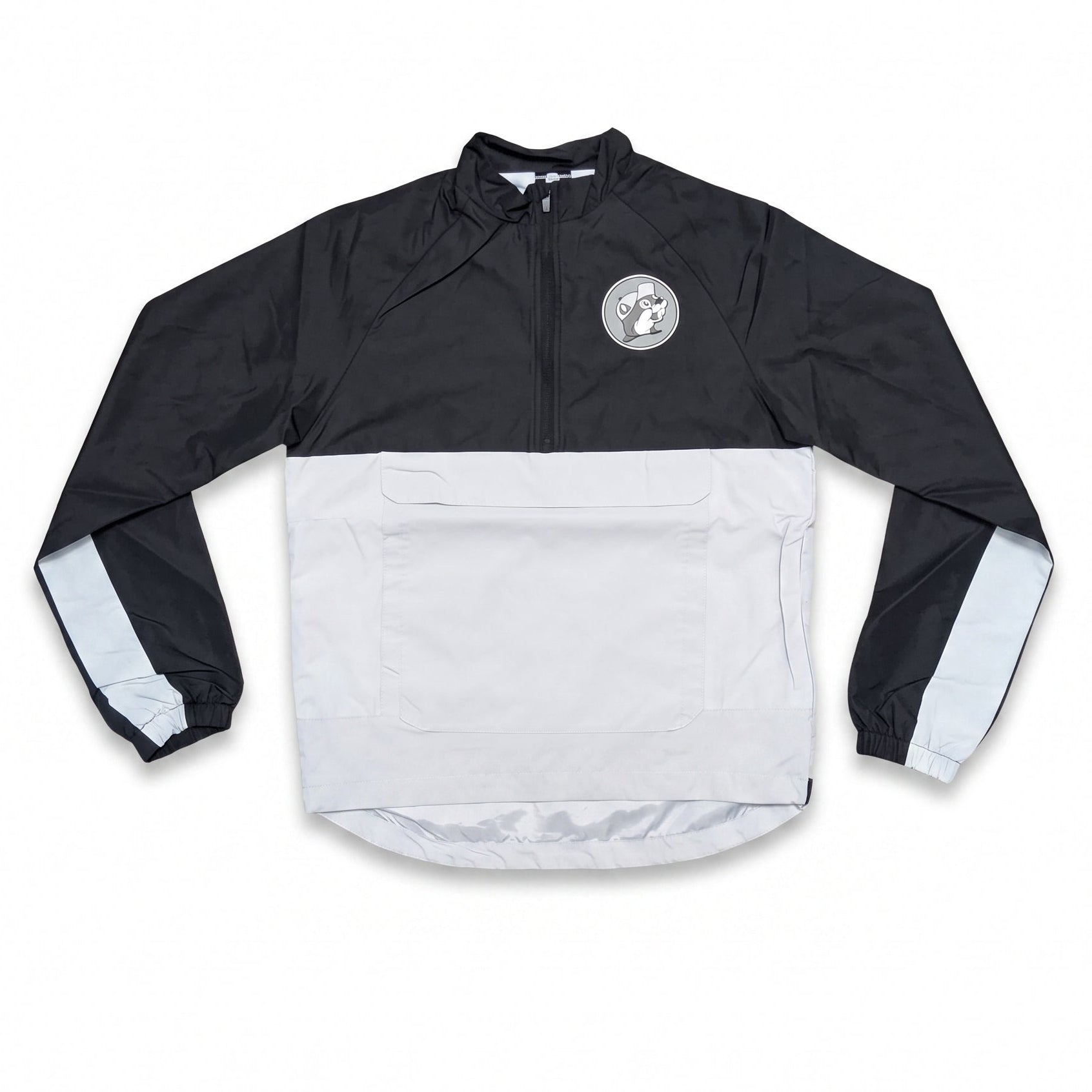 Buc-ee's Monochrome Windbreaker | Black & Gray Colorblock — Texas Snax