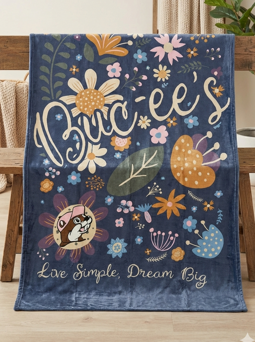 Buc-ee's "Live Simple, Dream Big" Floral Blanket