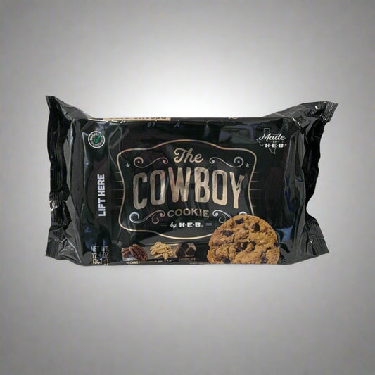 HEB Cowboy cookies in a black packaging