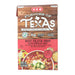 A front-facing view of a 17-ounce carton of H-E-B "Flavors of Texas" Beef Fajita Soup. The packaging features a rustic wood-grain background on the top half with the product title in bold white and red lettering. A prominent "Gluten Free" label and an "8g Protein per serving" callout are visible. The bottom half displays a vibrant serving suggestion of the soup in a bowl, loaded with strips of beef, green and yellow bell peppers, tomatoes, and topped with shredded cheese and jalapeños.