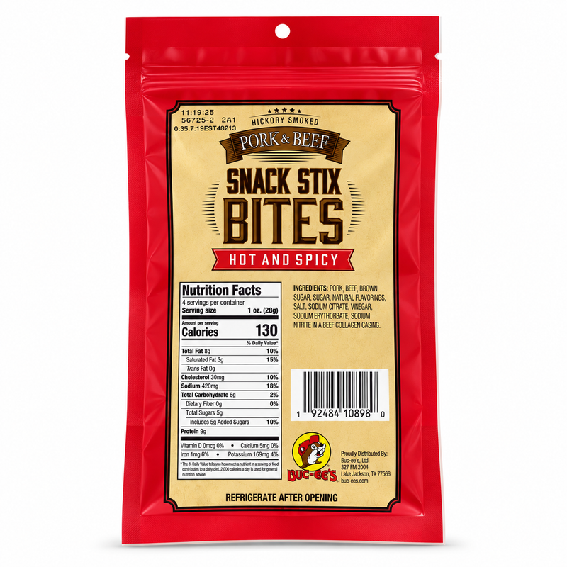 Buc-ee's Pork & Beef Snack Stix Bites
