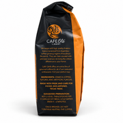 Side of the Cafe Olé Houston Blend ground coffee bag