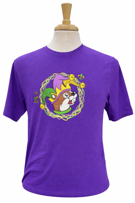 Buc-ee's "Let The Good Times Roll" Purple Mardi Gras T-Shirt