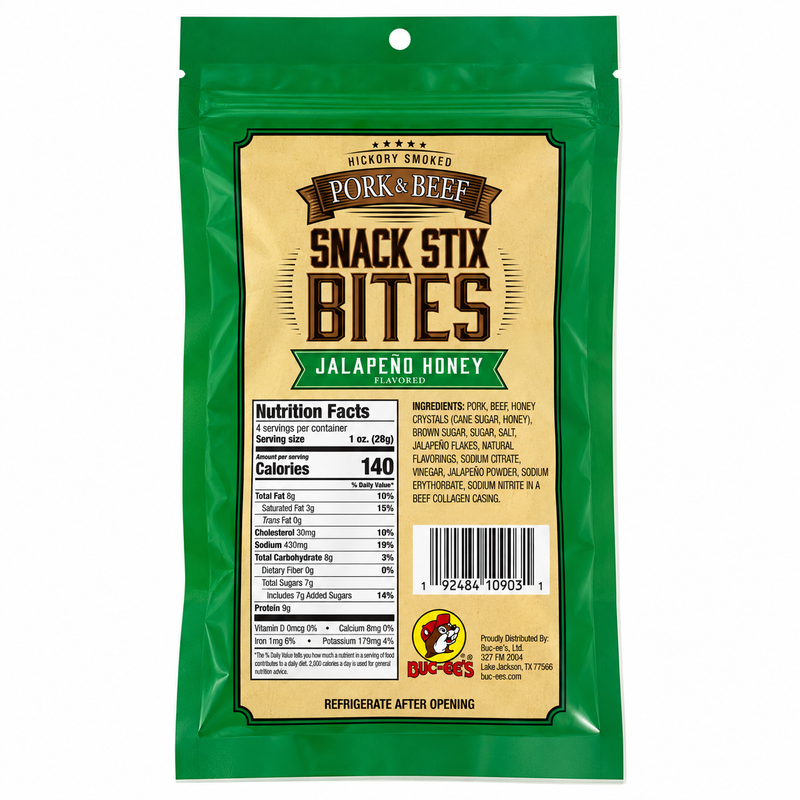 Buc-ee's Pork & Beef Snack Stix Bites