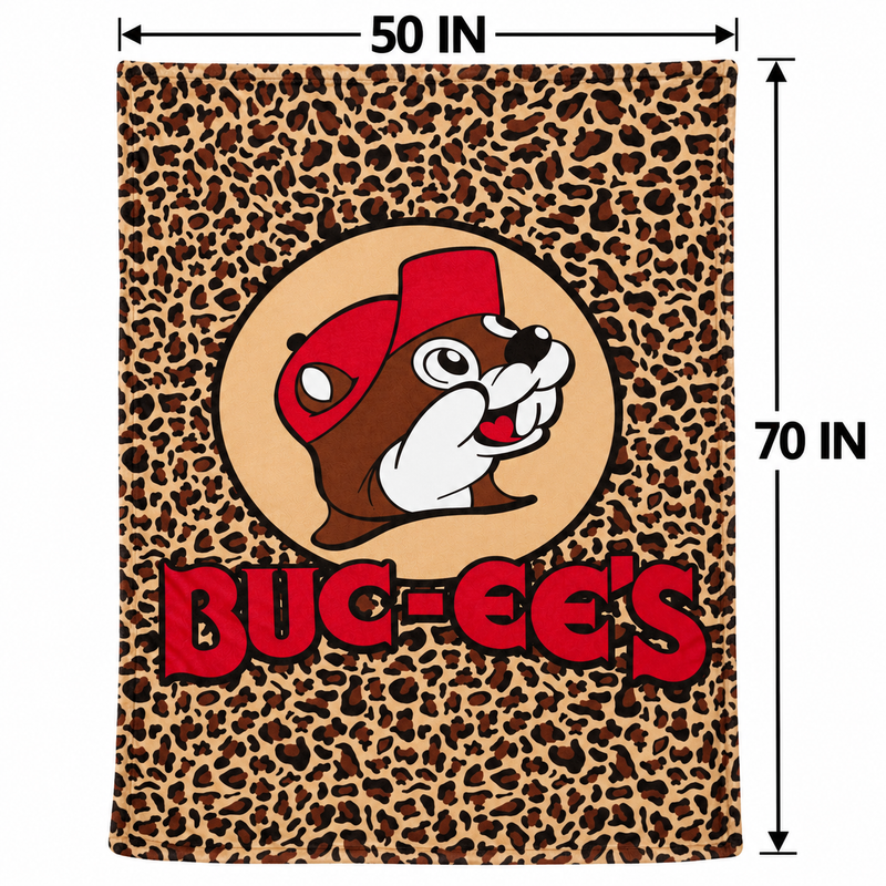 Buc-ee's Red Leopard Blanket