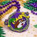 Mardi Gras Buc-ee’s Bead Necklace – Purple, Green & Gold Beaver Medallion
