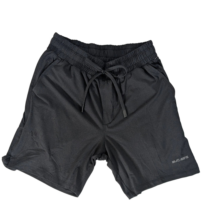 Men’s black Buc-ee’s Cloud Knit shorts with a 7.5-inch inseam, smooth waistband, and Buc-ee’s beaver logo