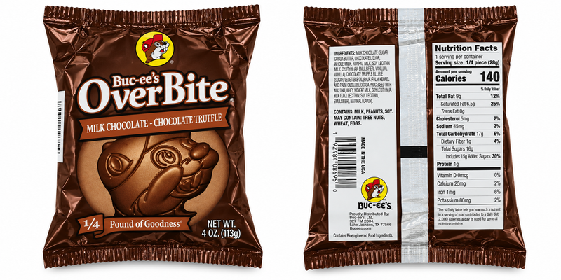 Buc-ee's Overbites Chocolate