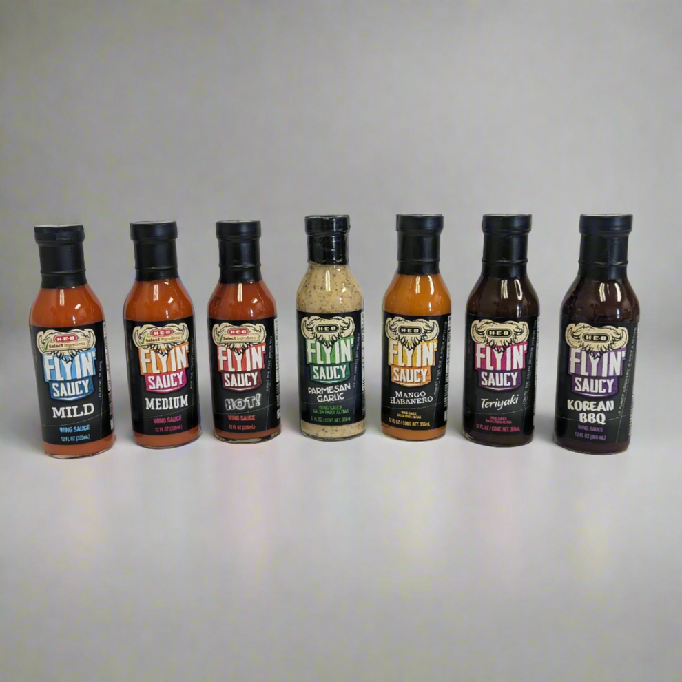 HEB Flyin' Saucy Wing Sauce Collection Texas Snax Flavorful Wing Sauces