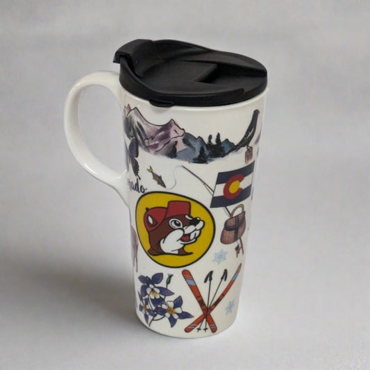 Buc-ee's Colorado 17oz Ceramic Mug with Lid