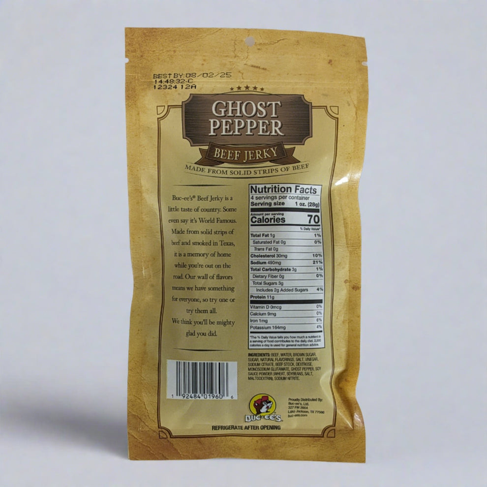 Authentic Bucee's Ghost Pepper Beef Jerky Available Here Texas Snax