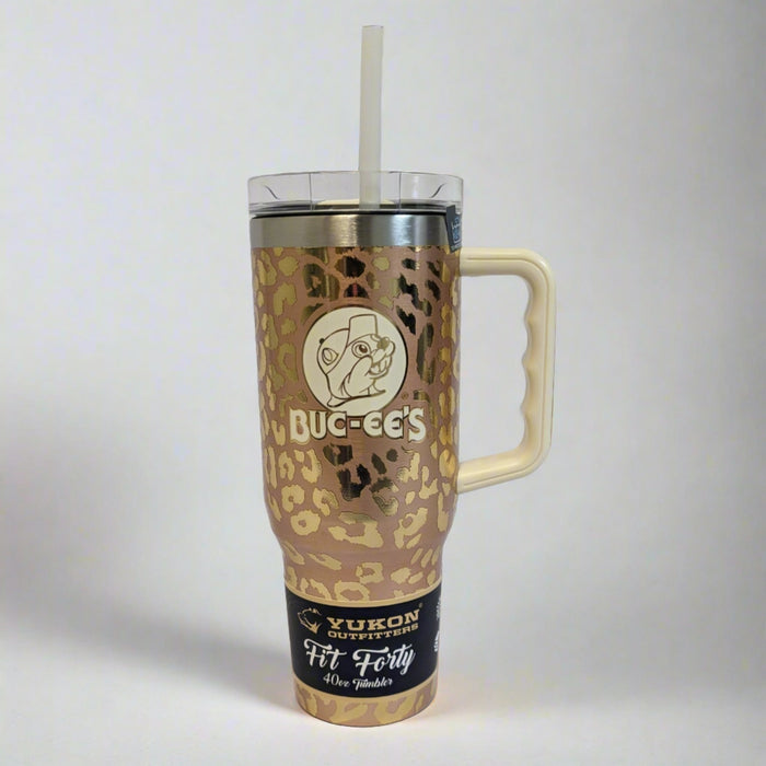 Buc-ee's Gold Leopard Fit Forty Tumbler