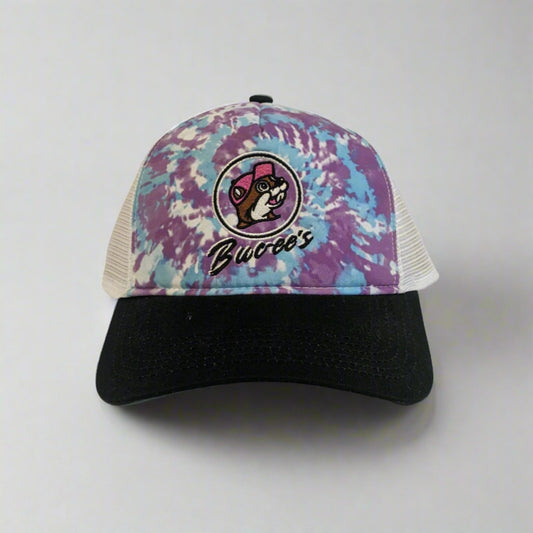 Buc-ee's Purple & Blue Tie-Dye Swirl Mesh Hat