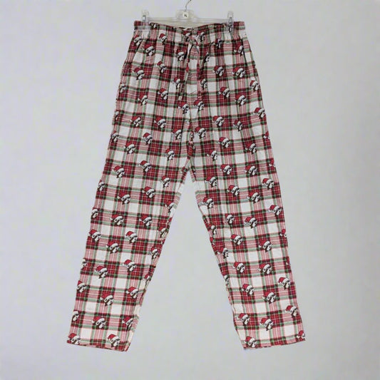 Buc-ee's Holiday Plaid Pajama Pants - Santa Beaver Design