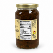 Back of the Buc-ee's Pineapple Jalapeño Jelly jar showing nutrition facts on white