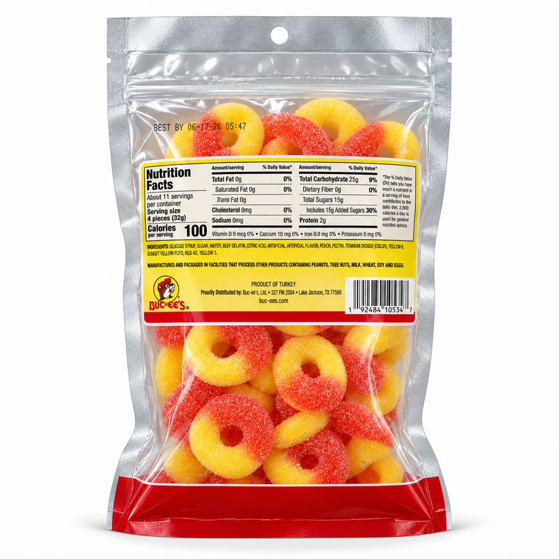 Buc-ee's Peach Gummi Rings
