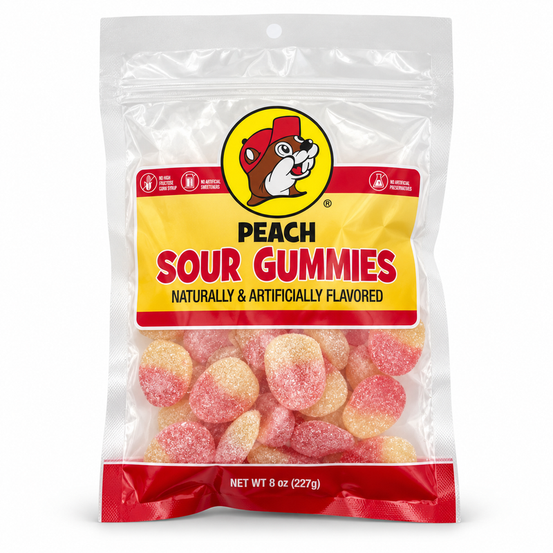 Buc-ee's Peach Sour Gummies