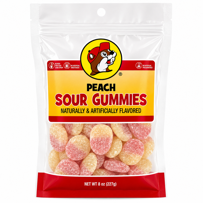Buc-ee's Peach Sour Gummies