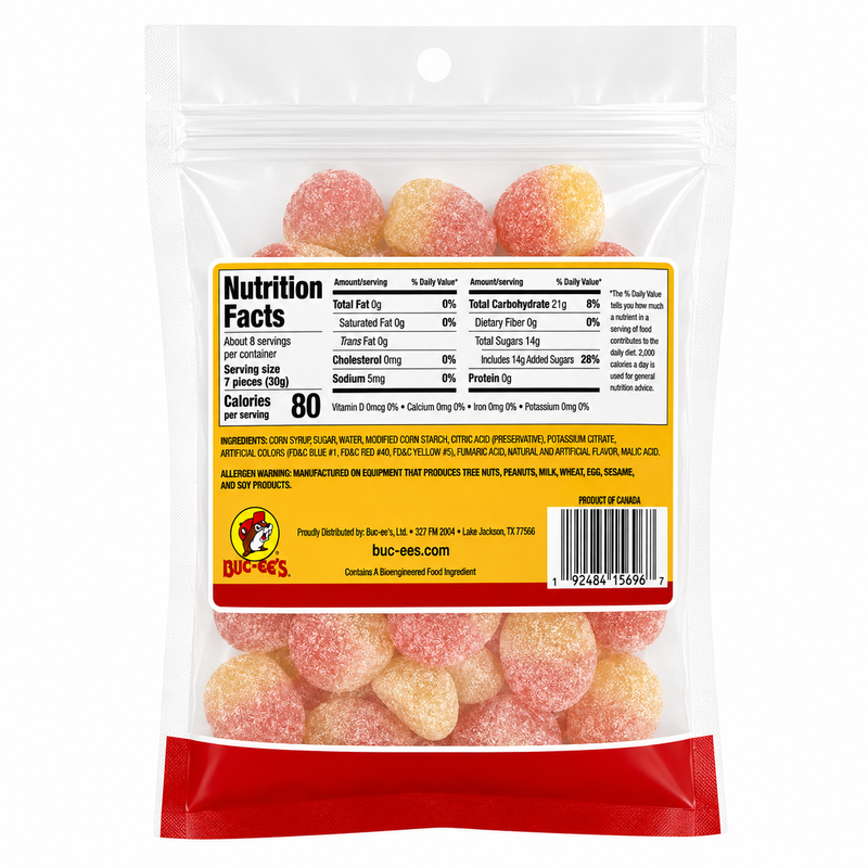 Buc-ee's Peach Sour Gummies