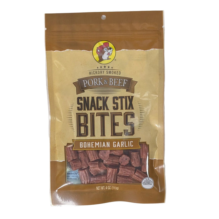 Pork and Beef Snack Stix Bites Bohemian Garlic Variety.