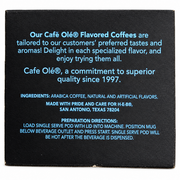 Side panel of the Cafe Olé Pumpkin Spice coffee pods box