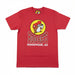 Red t-shirt with Buc-ee's logo on a white background