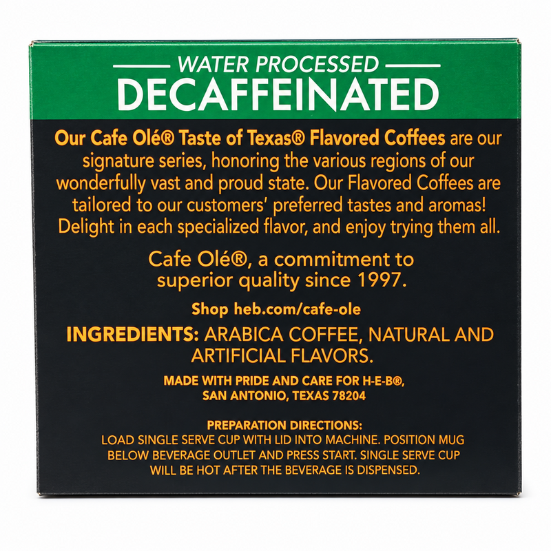 H-E-B Cafe Olé San Antonio Blend Decaf Coffee Pods