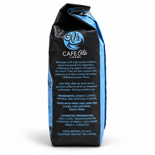 Side of the Cafe Olé Snickernut Cookie whole bean coffee bag