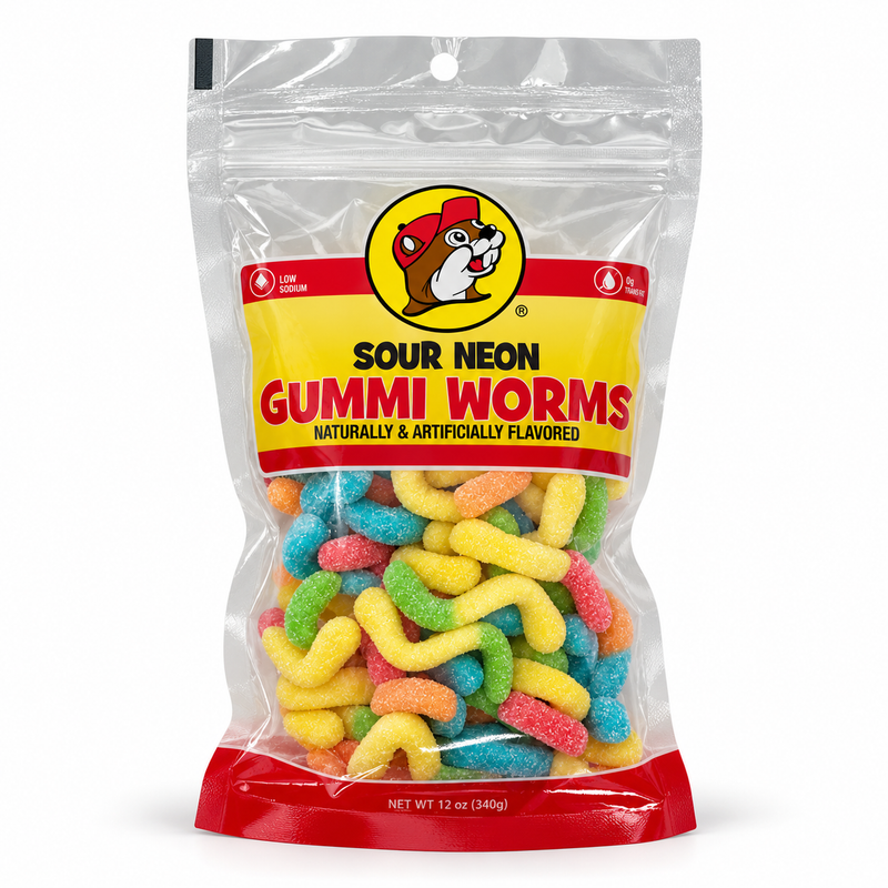 Buc-ee's Sour Neon Gummi Worms