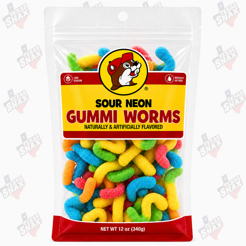 Buc-ee's Sour Neon Gummi Worms