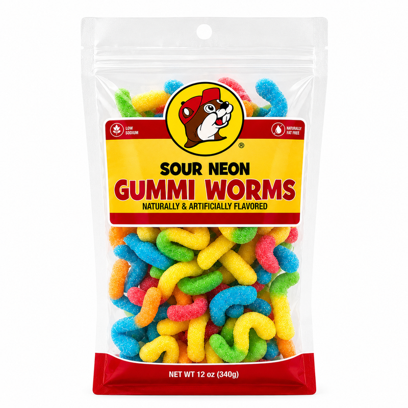 Buc-ee's Sour Neon Gummi Worms