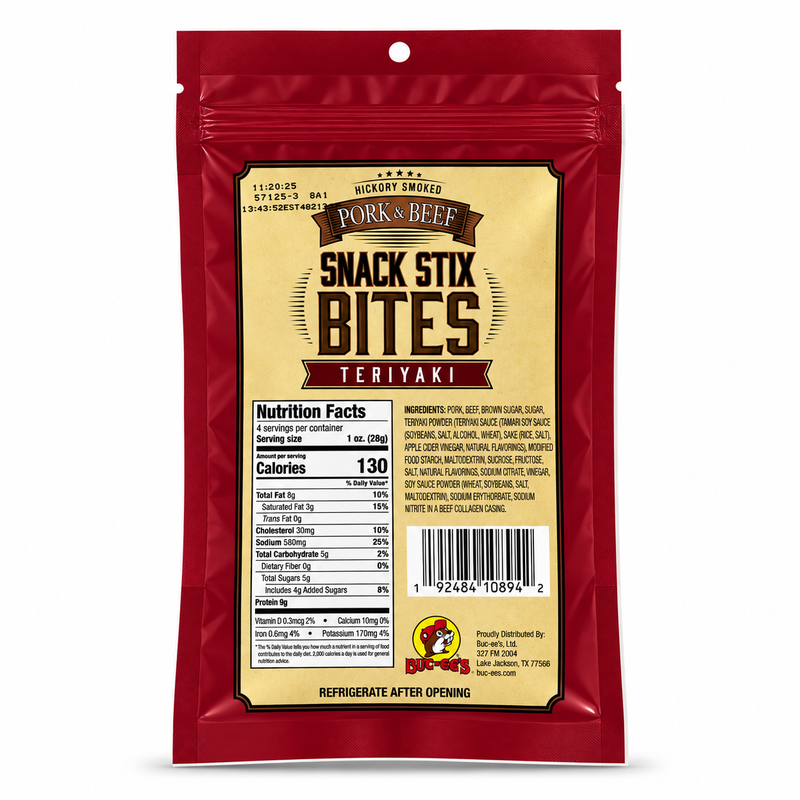 Buc-ee's Pork & Beef Snack Stix Bites