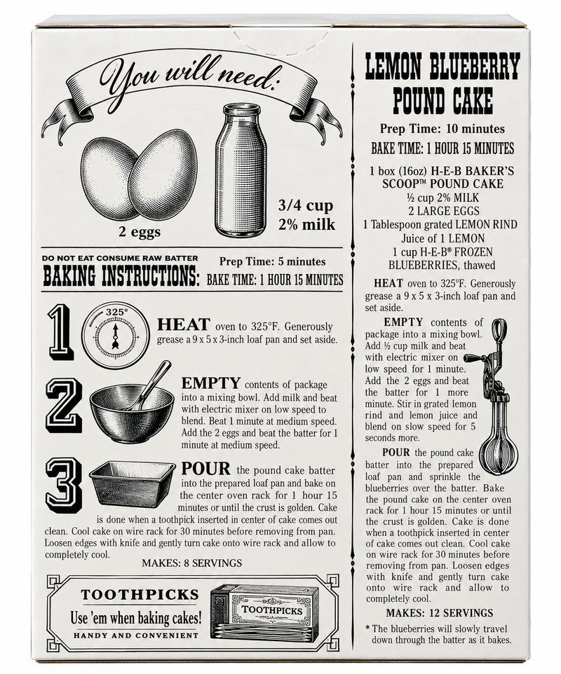 H-E-B The Baker's Scoop Premium Pound Cake Mix