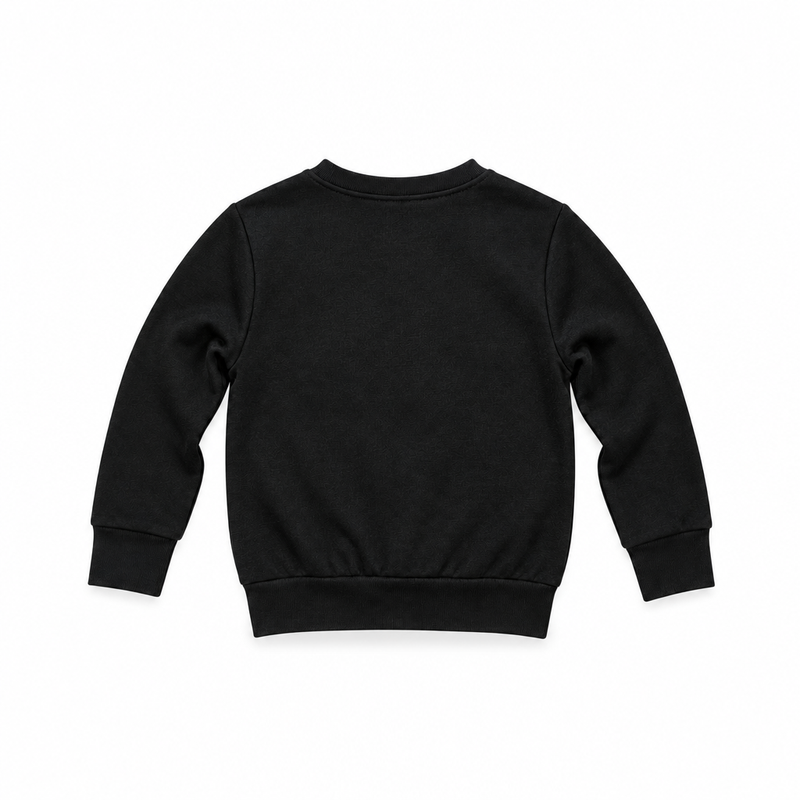 Buc-ee's black crewneck sweatshirt featuring a red flame hot rod truck graphic with 82 Pit Stop front print