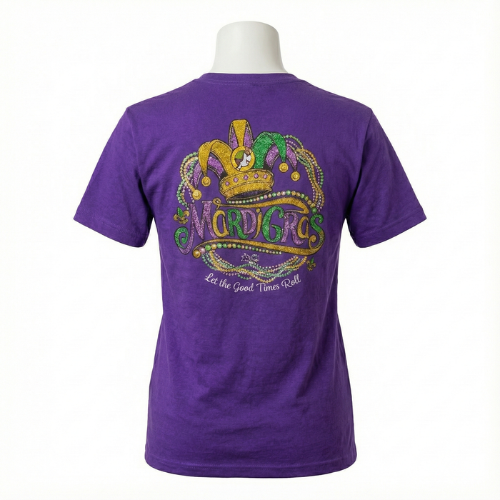 Buc-ee's "Let The Good Times Roll" Purple Mardi Gras T-Shirt
