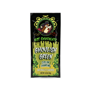 Buc-ee's Ghoulish Green color-changing hot chocolate packet with vampire Buc-ee the Beaver