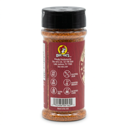 Buc-ee’s BBQ Rub shaker bottle side with gluten free, no MSG, sea salt, and Made in USA claims on a red label