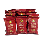 Buc-ee’s Beaver Nuggets Cinnamon Sweet, a case of 12 red 10 oz bags of cinnamon puff snacks for sharing or gifting