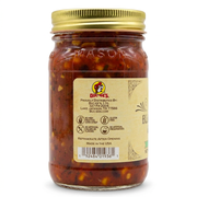 Buc-ee’s Black Bean & Corn Salsa side label showing gluten free and Made in USA claims, with corn and beans in the jar