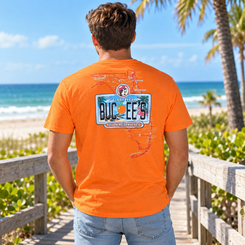Buc-ee's Florida License Plate Orange Shirt