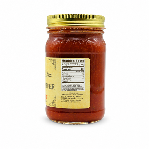 Buc-ee's Habanero Pepper Salsa nutrition facts label, 10 calories per 2 tablespoon serving, 12 servings per jar