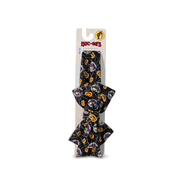 Buc-ee’s Halloween bow headband, one size, in black with orange jack-o’-lantern, spiderweb and beaver mascot print