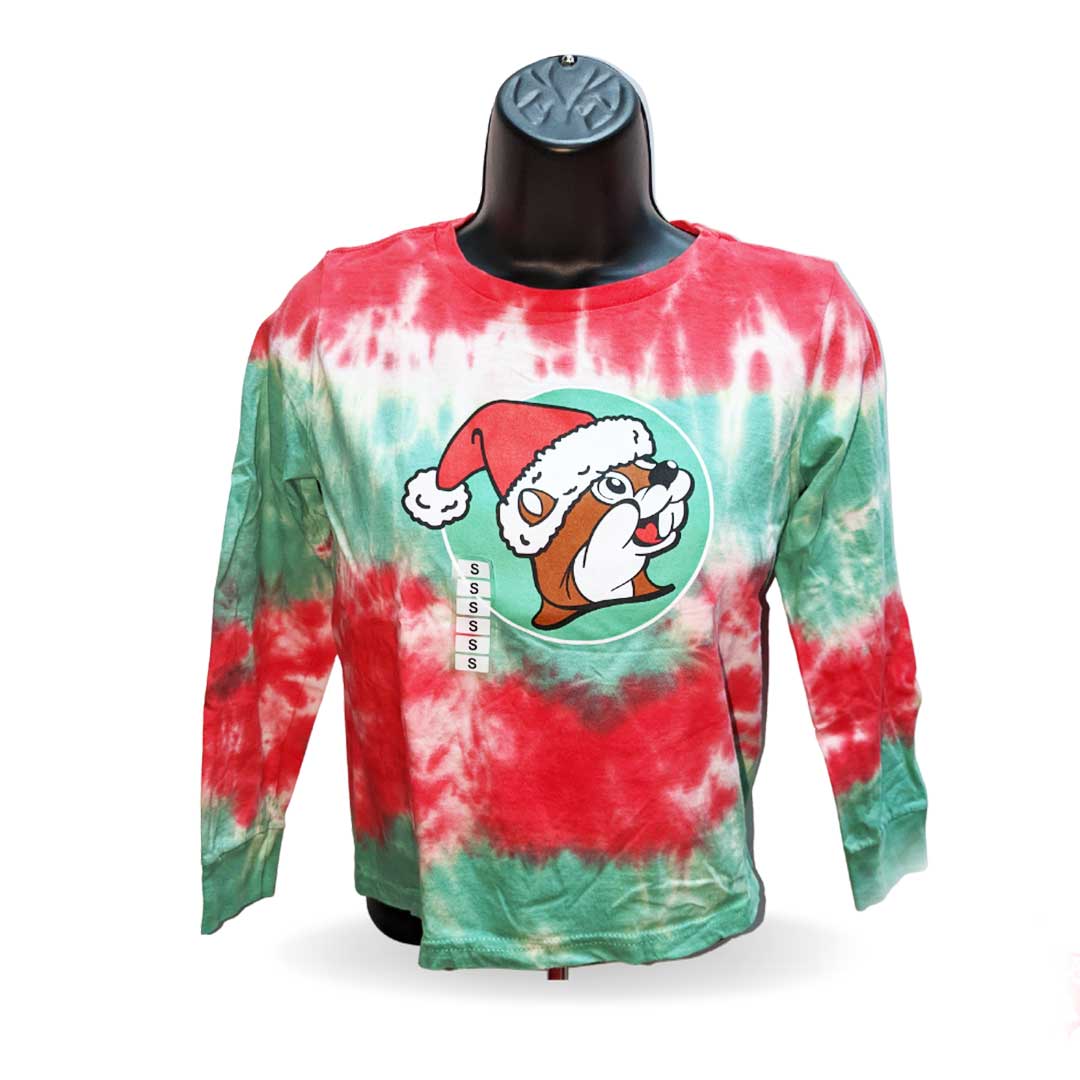 Buc-ee's Christmas Tie-Dye Long Sleeved Shirt