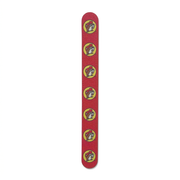 Buc-ee’s Nail File, a red emery board with a row of seven yellow beaver logos and rounded ends