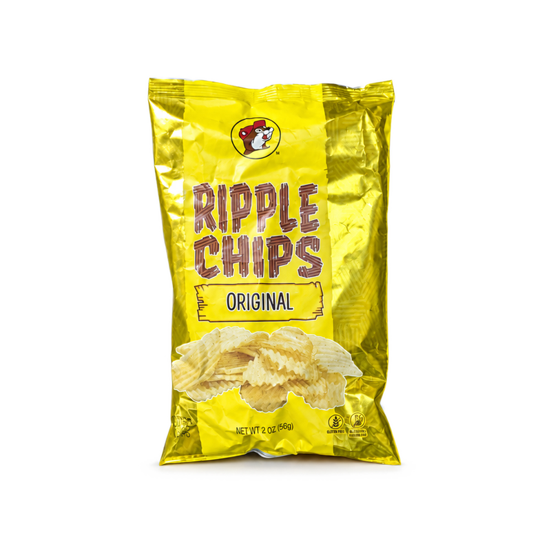 2 oz gold bag of Buc-ee's Original Ripple Chips