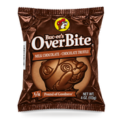 Buc-ee’s OverBite Milk Chocolate Chocolate Truffle, a 4 oz beaver-shaped candy in a brown foil wrapper