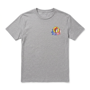 Buc-ee’s Party 2024 Election Shirt in heather gray with small left-chest beaver logo and red, white, and blue 2024 badge