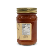 Back of the Buc-ee's Peach Preserves jar showing nutrition facts