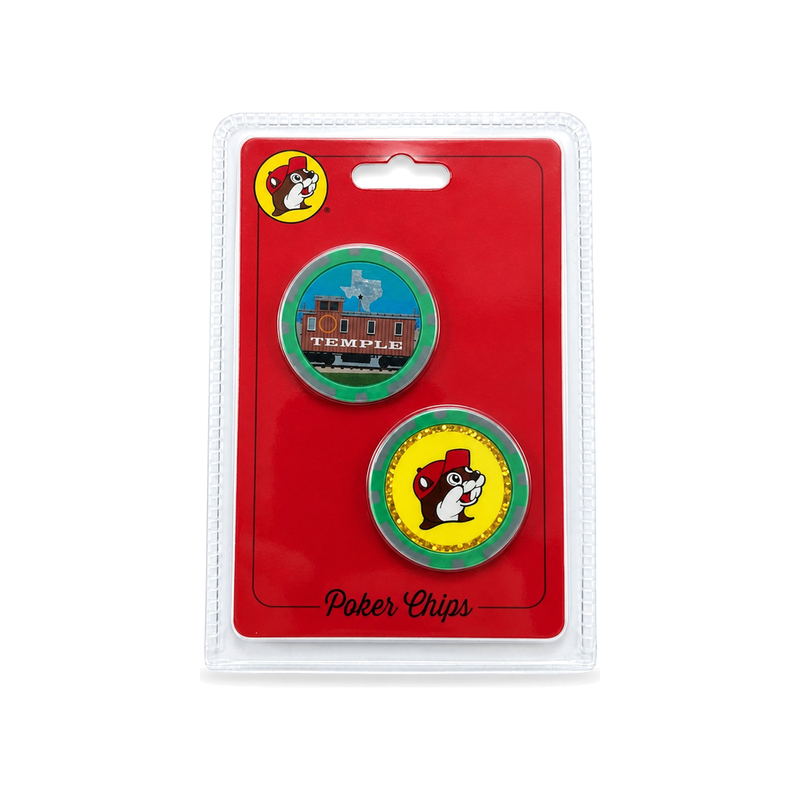 Buc-ee's Temple collectible poker chips 2-pack with caboose design