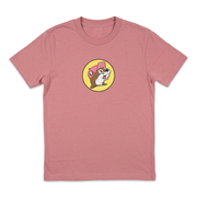 Buc-ee’s Youth Keep on Smiling T-shirt in dusty pink with pink-cap beaver logo on the chest
